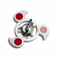 GENERICO - Spinner Anillo Metálico Antiestrés de Tres Brazos con Apoyos de Color Giro Suave y Estable