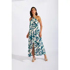 LUVARO - Vestido Halter Abertura