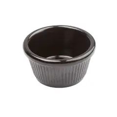 WINCO - RAMEKIN SALSERO DE MELAMINE ESTRIADO 2 OZ COLOR NEGRO