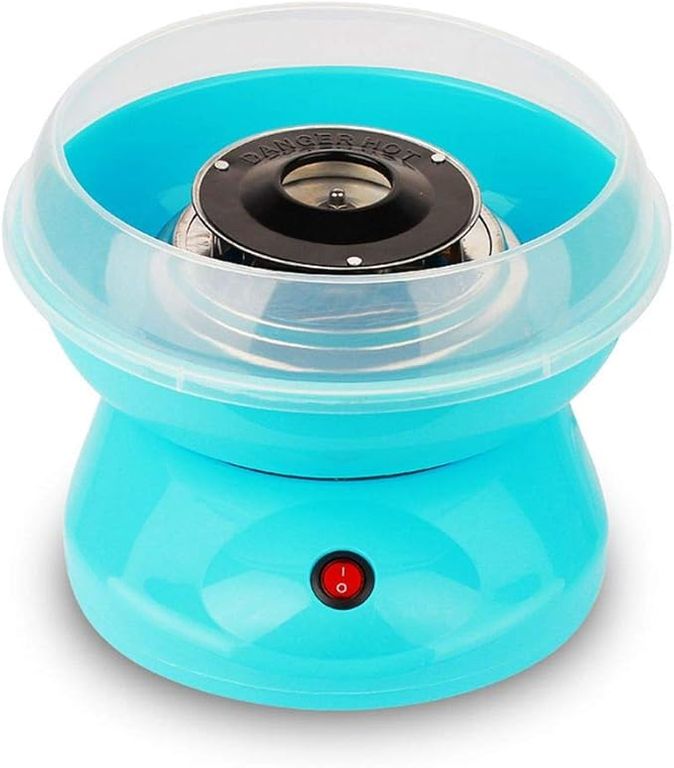 MINI MÁQUINA ELÉCTRICA PORTATIL DE ALGODON DE AZÚCAR-CELESTE