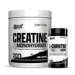 NUTREX RESEARCH - Creatina 1 kg - Monohidratada + L-Carnitine 1000 - 120 Cápsulas