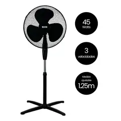 BELESSI - Ventilador Pedestal 16 45W 3 velocidades Negro
