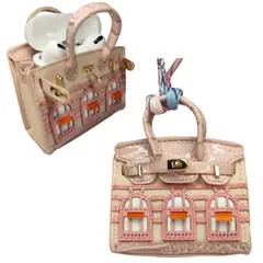 GENERICO - Audífonos Bluetooth Inalámbricos con Estuche Bolso Pink