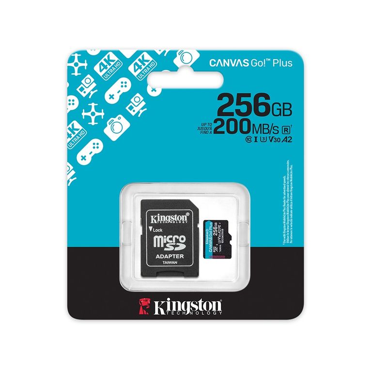 Tarjeta Microsdxc Canvas Go! Plus 256Gb, Velocidad 200Mb/S, Clase 10/Uhs-I, Ideal