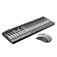 ANTRYX - Teclado Y Mouse Inalámbrico Ws-970 Gris - Diseño Elegante Y Conectividad Sin Cables