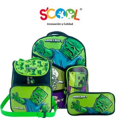 SCOOL - SET MOCHILA MAGIC GAMER 3D MINECRAFT