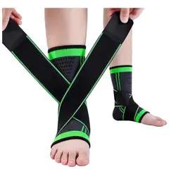 GENERICO - Pack 2 Tobilleras De Compresión Deportivas Con Bandas Ajustables Para Hombre y Mujer