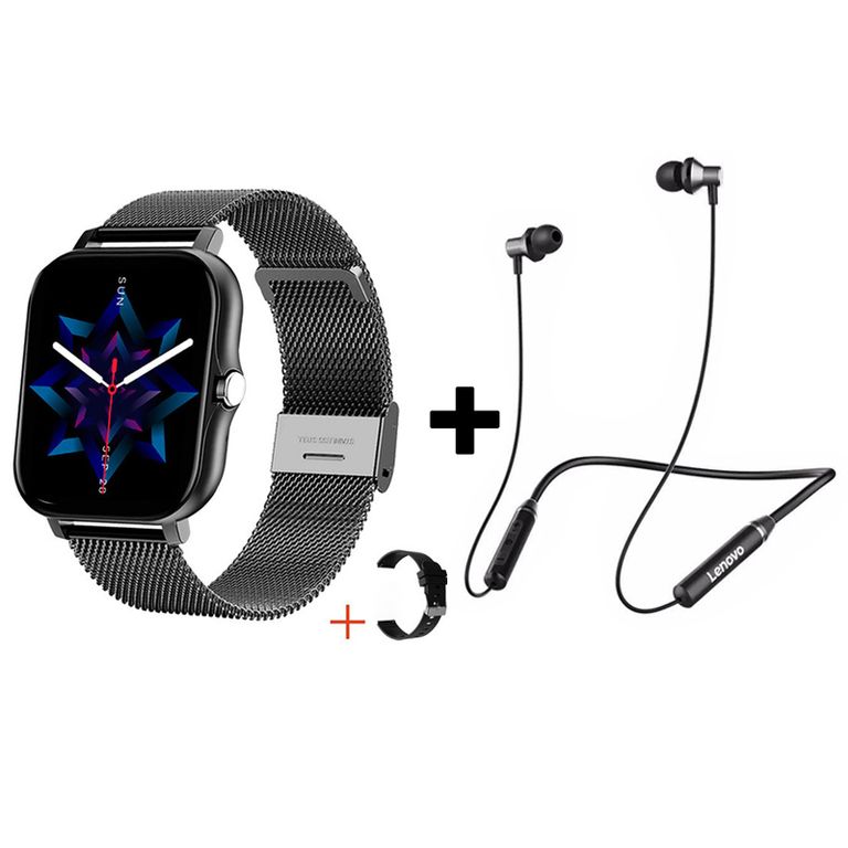 Audífonos Bluetooth HE05 y Reloj Inteligente Y13 - Negro