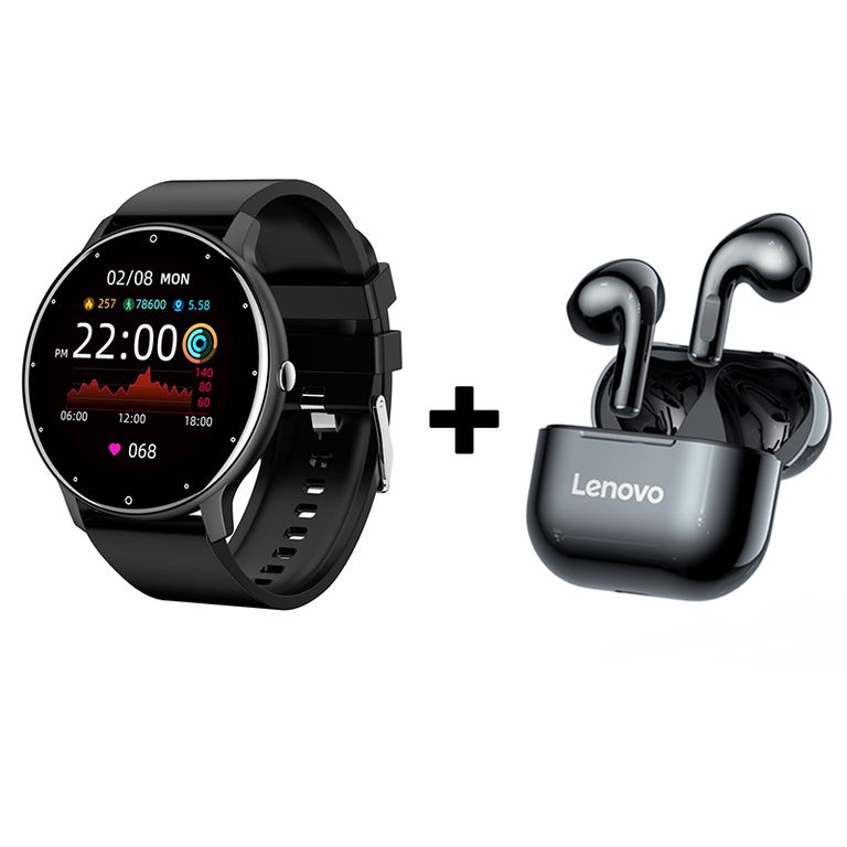 Audífonos Bluetooth LP40 y Smartwatch ZL02D