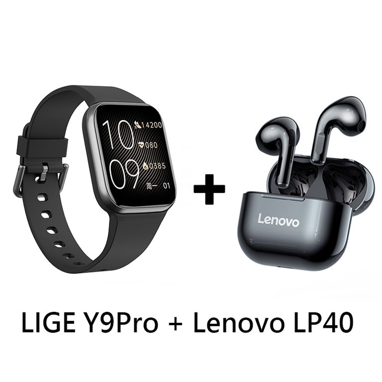 Audífonos Bluetooth LP40 y Smartwatch Y9Pro reloj inteligente