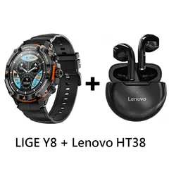 LENOVO - Audífonos Bluetooth HT38 y Reloj Inteligente Smart Watch Y8