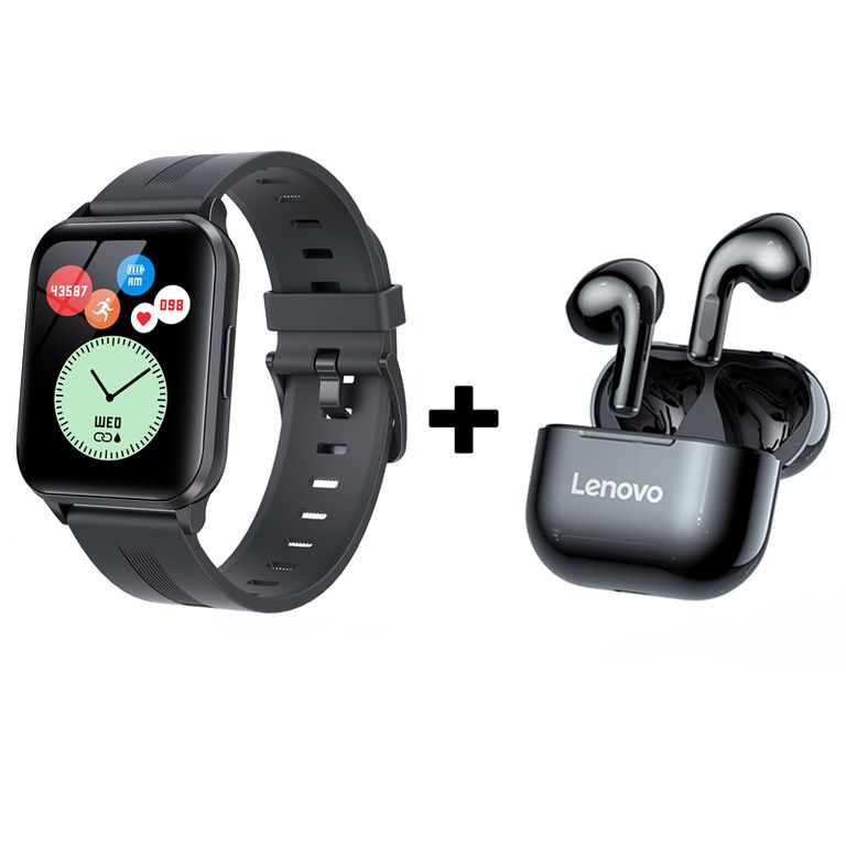 Audífonos Bluetooth LP40 y Reloj Inteligente Smart Watch Y79