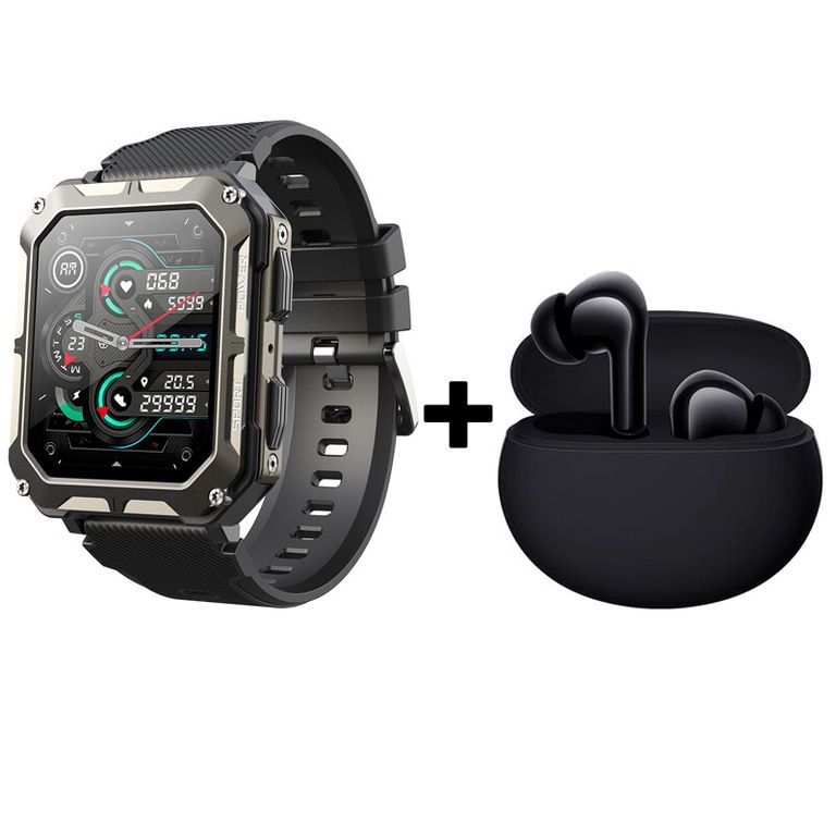 Audífonos Bluetooth Redmi Buds 4 Active y Reloj Inteligente C20 PRO