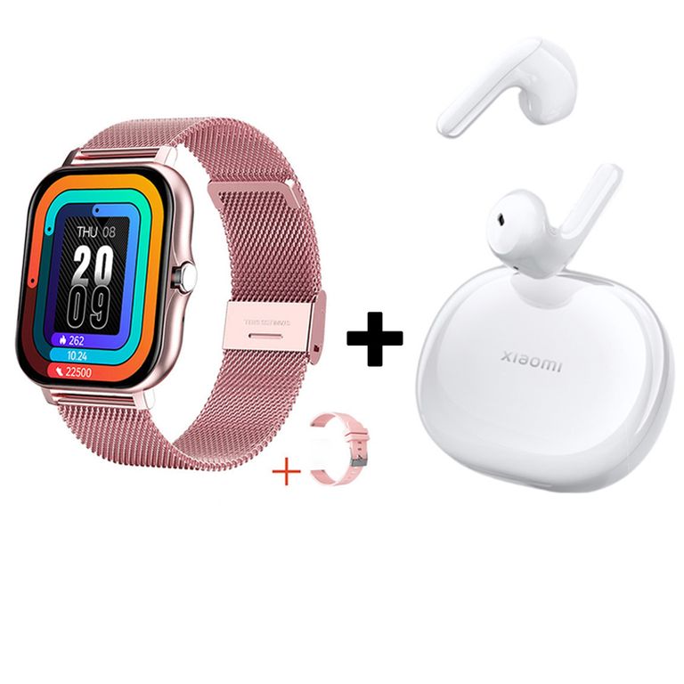 Audífonos Bluetooth Air 3 SE y Reloj Inteligente Y13 - Rosa