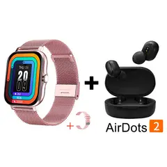 XIAOMI - Audífonos Bluetooth Redmi Airdots 2 y Reloj Inteligente Y13 - Rosa