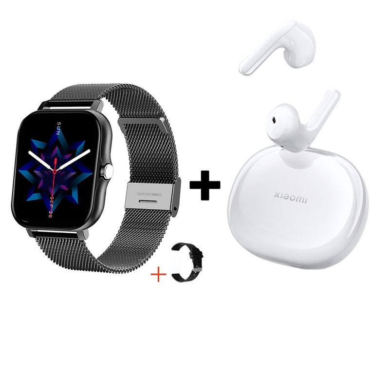 Audífonos Bluetooth Air 3 SE y Reloj Inteligente Y13 - Negro