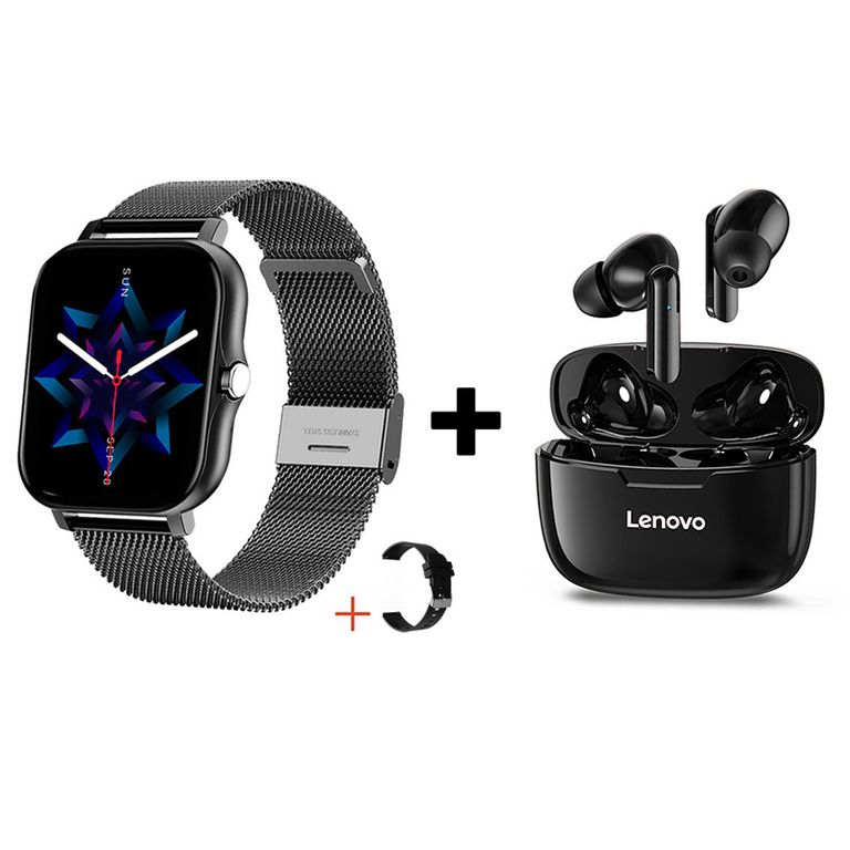 Audífonos Bluetooth XT90 y Reloj Inteligente Y13 - Negro