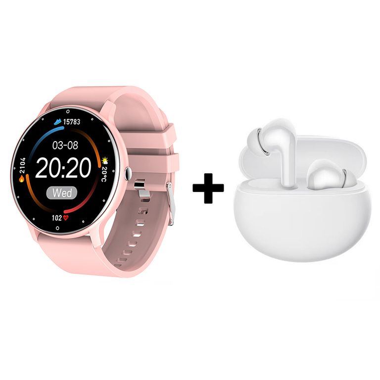 Audífonos Bluetooth Redmi Buds 4 Active y Reloj Inteligente ZL02 -Rosa