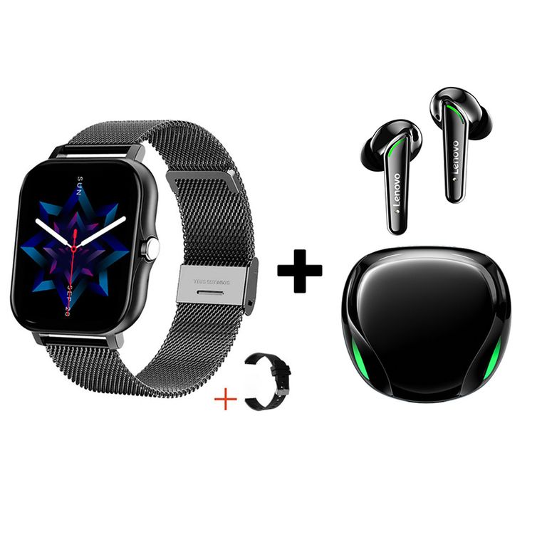 Audífonos Bluetooth XT92 y Reloj Inteligente Y13 - Negro