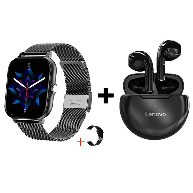 Audífonos Bluetooth HT38 y Reloj Inteligente Y13 - Negro