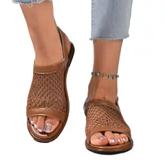 TIOZONEY - Sandalias planas de malla transpirable para mujer