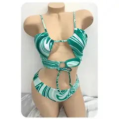 GENERICO - Bikini con corte de remolino de mármol