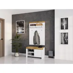 R&R MUEBLES - Zapatera Recibidor Ishikawa Blanco y Duna