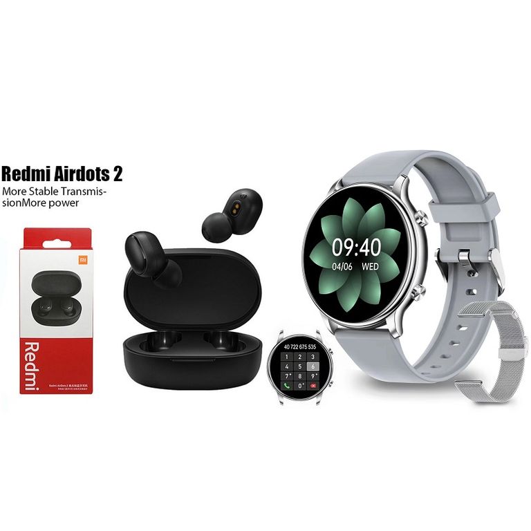 Y66 Smartwatch+Audífonos Auriculares Bluetooth Redmi AirDots2