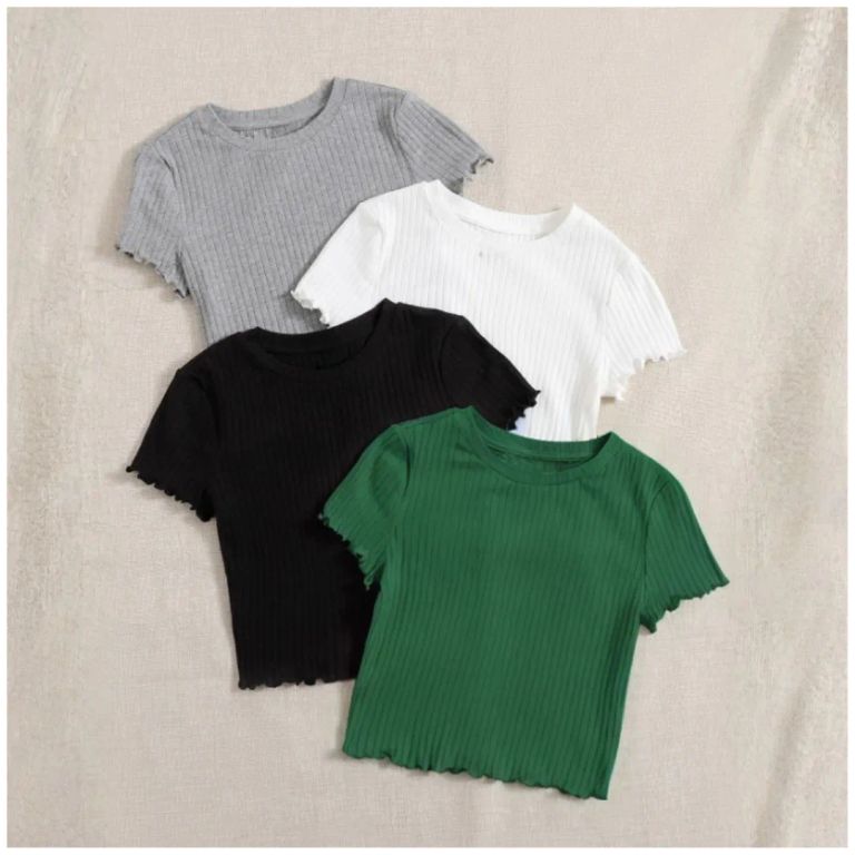 Polos Basicos top básico Rib Pack x4