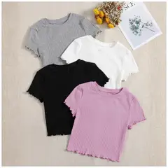 ROSUE - Polos Basicos top básico Rib Pack x4