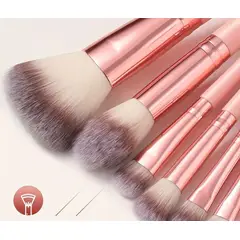 MORITA BAG STORE - SET DE 13 BROCHAS DE MAQUILLAJE PROFESIONAL COLOR ROSADO