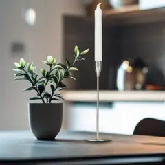 LAR DANIELSEN - Set de 3 Candelabros minimalista plateados