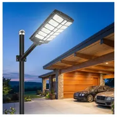 CAFINI - Reflector Farola Luz LED con Panel Solar 400W Luminaria  800 LED Sensor de Movimiento IP67