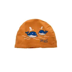 GENERICO - GORRO ELASTICO DE NATACIÓN NIÑOS- NARNJA DELFINES