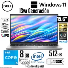 DELL - Laptop 15 DC15250 Intel Core i5-1354U 8GB RAM 512GB SSD 15.6" FHD 120Hz