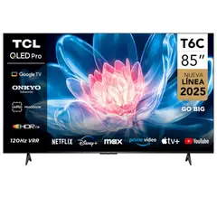 TCL - Televisor 85 Qled 4k 85T6C Google Tv