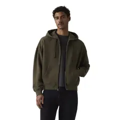 LEVIS - Polerón Hombre Hayes Cropped Full Zip Café