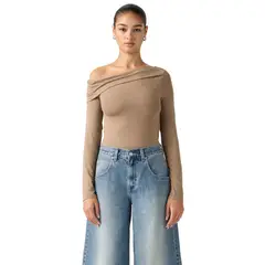 LEVIS - Polo Mujer Clara Off Shoulder Ls Café