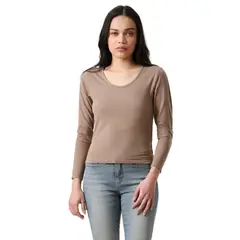 LEVIS - Polo Mujer Gigi Scoop Neck Ls Café