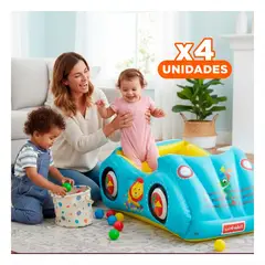 GENERICO - Pack4 Piscina Seca Bestway Carrito Infantil Con 25 Pelotas Y+Regalo Sticker