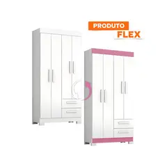 LOAGO - Ropero 4 PUERTAS 2 CAJONES NT-6010 + ARMADO GRATIS