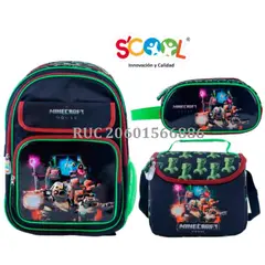 SCOOL - SET MOCHILA MAGIC 4 BOL METALIC MINECRAFT
