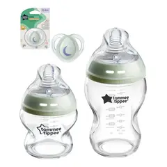 TOMMEE TIPPEE - Set Biberones Recien Nacido Vidrio Anticolico 150ml + 250ml