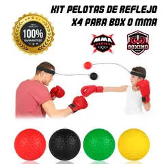 HOLGU - Kit Bolas de Reflejo-Reflex Ball X4 para Boxing-muay thai +1 Venda de Soporte