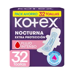 GENERICO - Toalla Femenina Kotex Nocturna Tela Con Alas x32 UN
