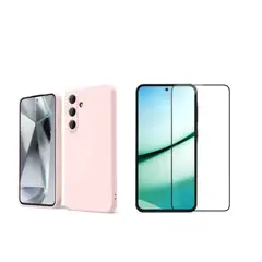 SPACE - CASE SILICONA PARA SAMSUNG S24 FE + MICA ROSADO