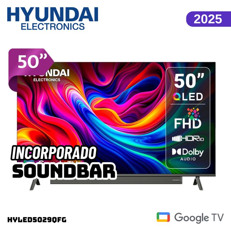 TELEVISOR 50 QLED SMART TV GOOGLE TV 4K UHD 2025 - HYLED5029QFG