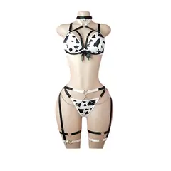 GENERICO - DISFRAZ DE VAQUITA LENCERIA DE VACA SEXY L