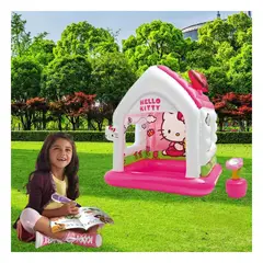 GENERICO - Bestway Casita Hello Kitty 48631 Plegable Casa Juguete Niña de Rosado Y+Ligas Regalo