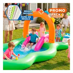 GENERICO - Pack2 Bestway Juego Acuático Pileta Enorme Verde Y+Papel Regalo